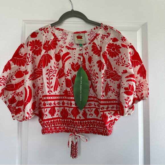 FARM RIO Jungle Flow Floral Cropped Blouse - Picture 4 of 7